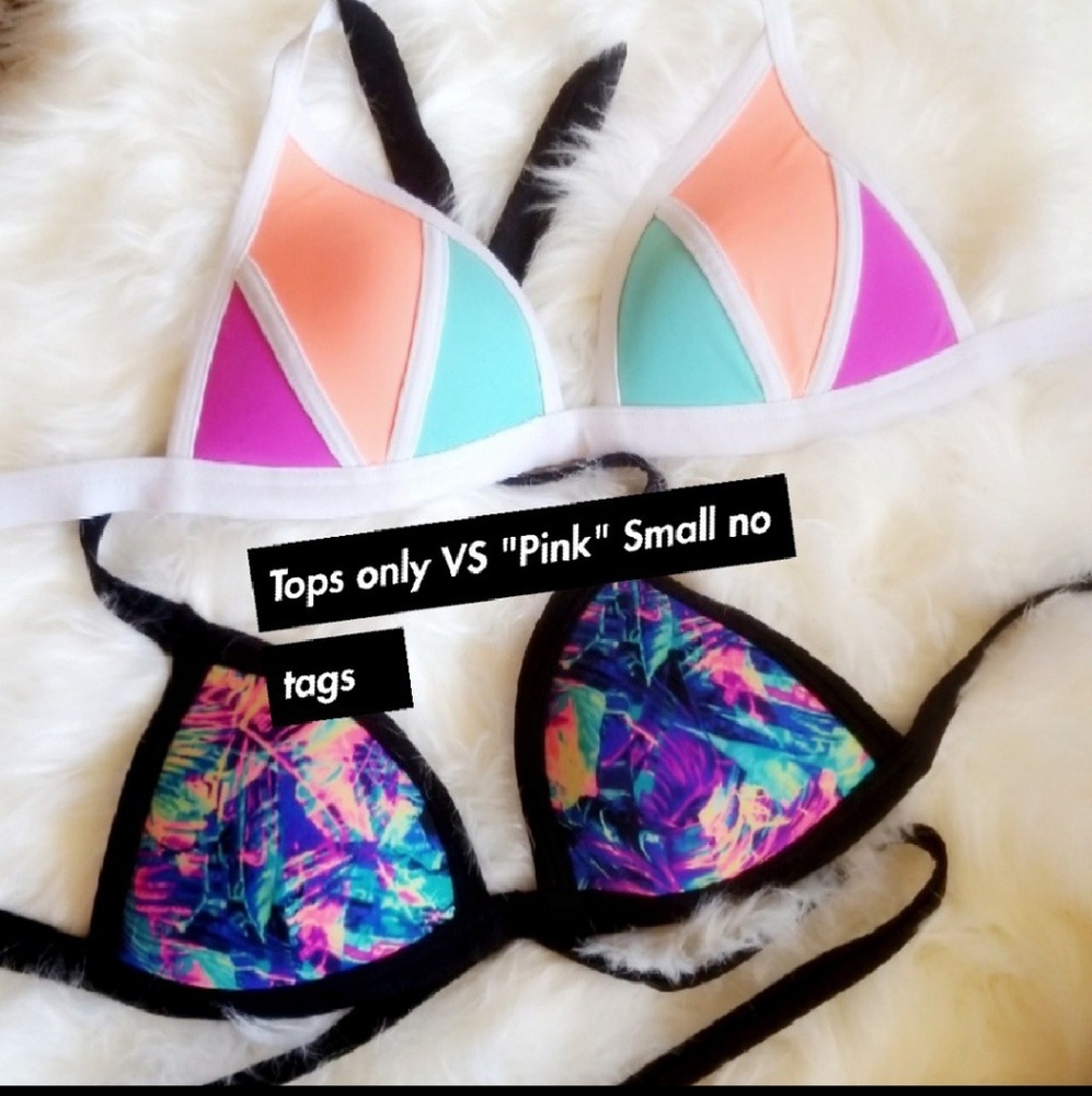 VS Pink swim tops x2 Small